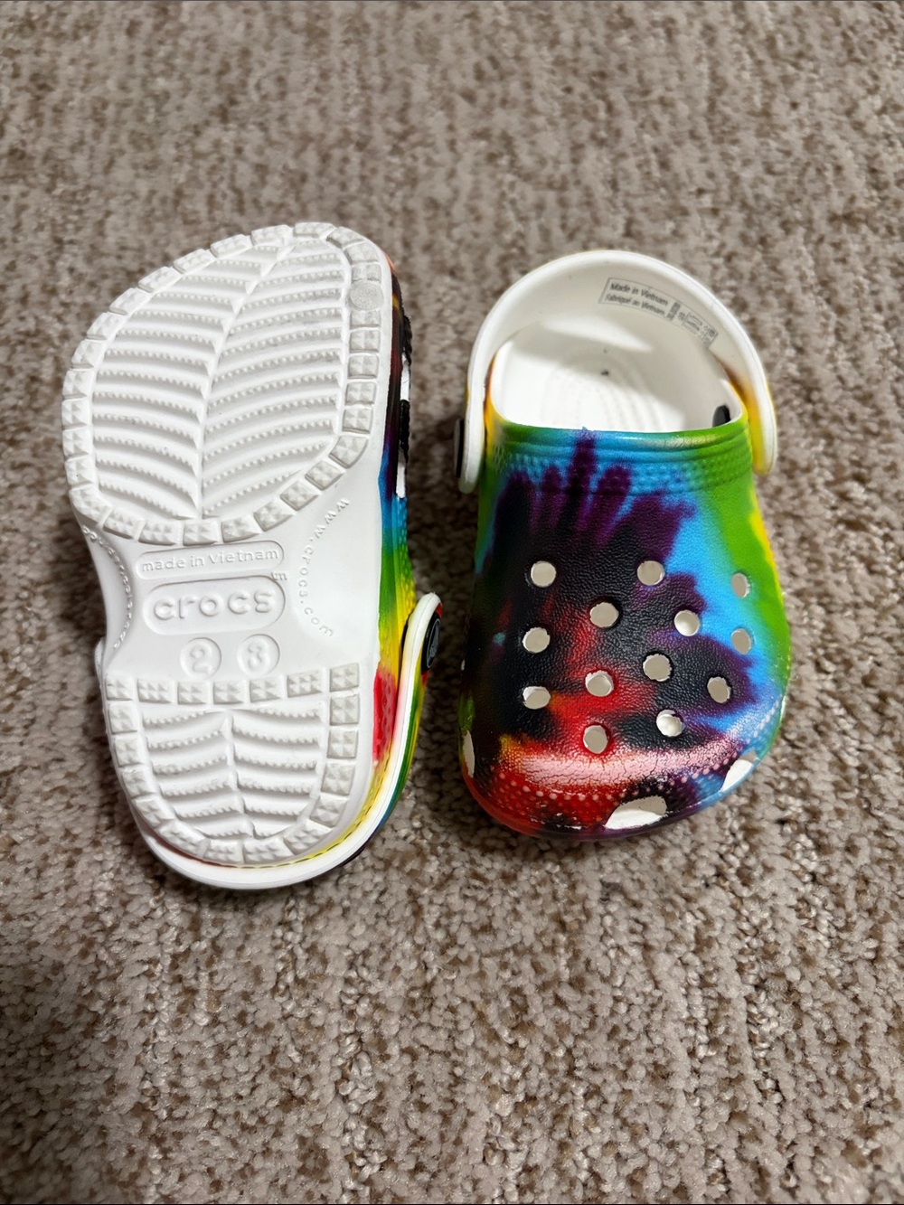 CROCS Kids Tie-Dye Classic Clog - Rainbow Multi